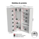 Ver imagem 3 de Guarda-roupa Modulado de Canto 310 Cm 5 Portas com Espelhos 2 Gavetas Branco Neo Madesa 04