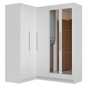 Ver imagem 2 de Guarda-roupa Modulado de Canto 310 Cm 5 Portas com Espelhos 2 Gavetas Branco Neo Madesa 04