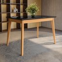 Ver imagem 2 de Mesa de Jantar em Madeira Maciça Kappesberg Canela/preto Fosco 120cm
