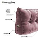 Ver imagem 5 de Kit 02 Almofadas para Cabeceira Encosto Apoio Lombar Spot 140cm com Porta Celular Veludo - Desk Desi