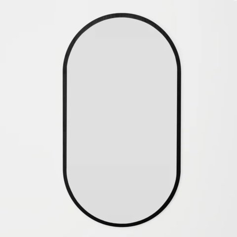 Espelho Happ Oval 87 Cm X 48 Cm Preto