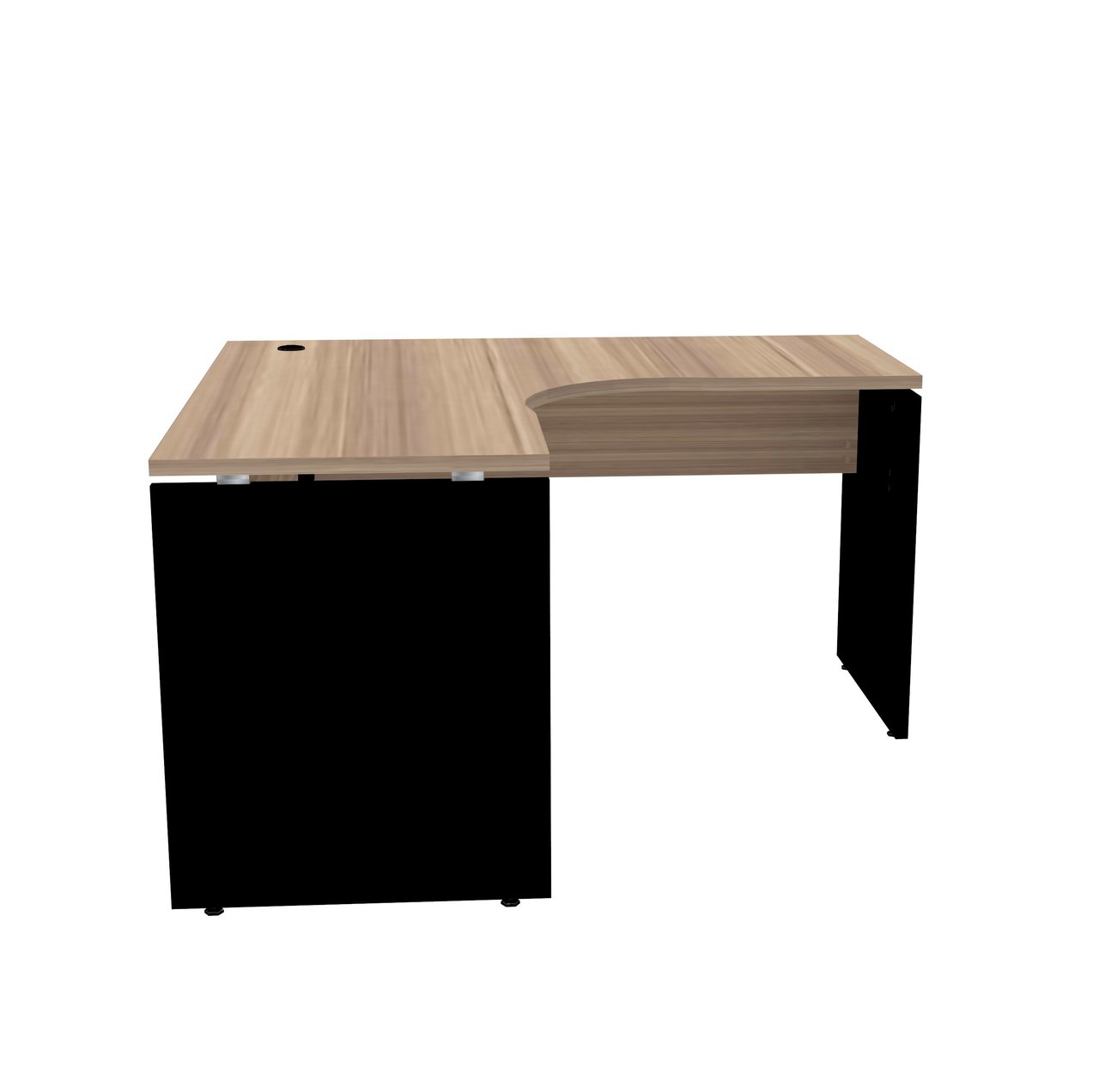 Mesa em L para Escritório 125x125 Pandin P25 - Naturalle/Preto - 3