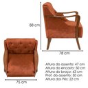 Ver imagem 3 de Poltrona Decorativa Capitone Siena Pes Madeira Linho Color Trend Tca 303 Moll