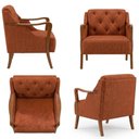 Ver imagem 7 de Poltrona Decorativa Capitone Siena Pes Madeira Linho Color Trend Tca 303 Moll