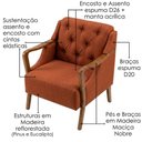 Ver imagem 4 de Poltrona Decorativa Capitone Siena Pes Madeira Linho Color Trend Tca 303 Moll