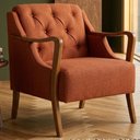 Ver imagem 2 de Poltrona Decorativa Capitone Siena Pes Madeira Linho Color Trend Tca 303 Moll