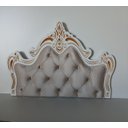 Ver imagem 1 de Cabeceira Entalhada Capitonê p/ Cama Box Solteiro Veludo Bege - Jl