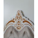 Ver imagem 3 de Cabeceira Entalhada Capitonê p/ Cama Box Solteiro Veludo Bege - Jl