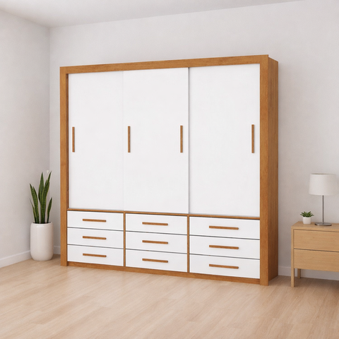 Guarda Roupa 3 Portas 9 Gavetas Imperium -grand Line