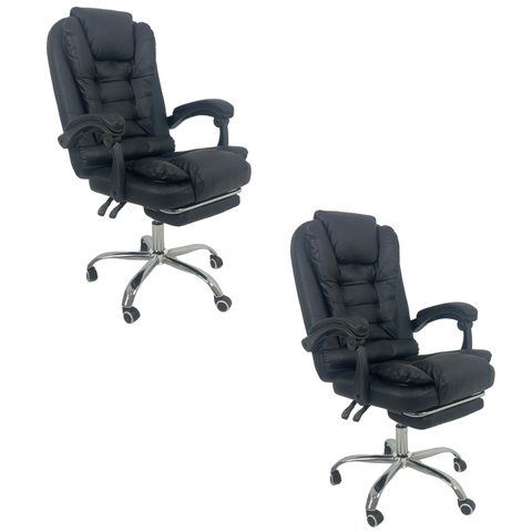 Cadeira de Escritório Presidente Soft Ergonômica Apoio para Pés - Preto - 2