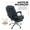 Cadeira de Escritório Presidente Soft Ergonômica Apoio para Pés - Preto - 2 - 4
