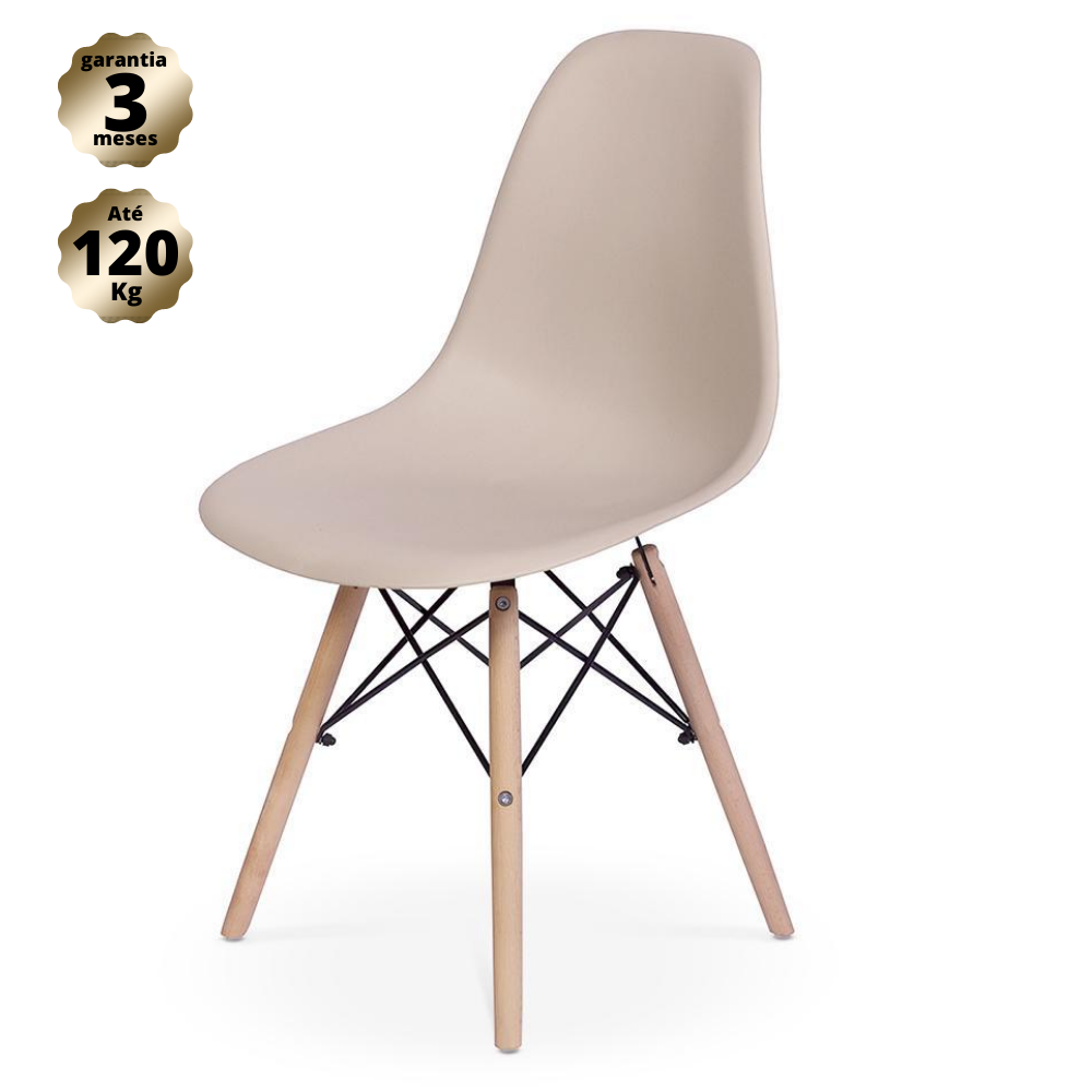 Cadeira Quarto Escritório Sala Charles Design Eames Eiffel Wood - 2