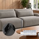 Ver imagem 6 de Sofá Retrátil 3 Lugares Linho Cinza 230cm Oxford