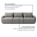 Ver imagem 4 de Sofá Cama Modular Orgânico Retrátil 4 Lugares 230cm Base Madeira Maciça Oxford