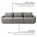 Ver imagem 6 de Sofá Cama Modular Orgânico Retrátil 4 Lugares 230cm Base Madeira Maciça Oxford