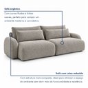 Ver imagem 7 de Sofá Retrátil 3 Lugares Linho Cinza 230cm Oxford