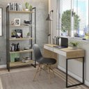 Ver imagem 1 de Conjunto Home Office Industrial 2 Peças 1 Escrivaninha e 1 Estante Móveis Belo Amadeirado