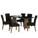 Ver imagem 2 de Conjunto Sala de Jantar Mesa Tampo de Madeira 6 Cadeiras Rustic/preto/oxford Madison Madesa