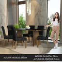 Ver imagem 3 de Conjunto Sala de Jantar Mesa Tampo de Madeira 6 Cadeiras Rustic/preto/oxford Madison Madesa
