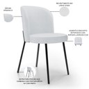 Ver imagem 4 de Kit 5 Cadeiras Sala de Jantar Estofada Gavi L02 Linho Cinza - Lyam Decor