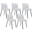 Ver imagem 1 de Kit 5 Cadeiras Sala de Jantar Estofada Gavi L02 Linho Cinza - Lyam Decor