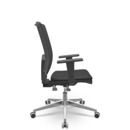 Cadeira Brizza Tela 3d Backplax Aluminio - Aero Preto - 2
