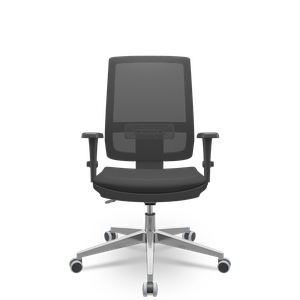 Cadeira Brizza Tela 3d Backplax Aluminio - Aero Preto