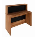 Ver imagem 2 de Balcão Atendimento Recepção Alto 90 Cm Escritório F5 Office Cor:nogal com Preto