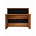 Ver imagem 3 de Balcão Atendimento Recepção Alto 90 Cm Escritório F5 Office Cor:nogal com Preto
