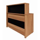 Ver imagem 5 de Balcão Atendimento Recepção Alto 90 Cm Escritório F5 Office Cor:nogal com Preto