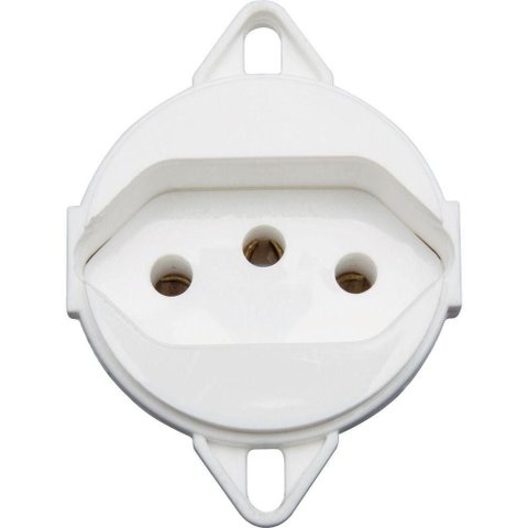 Tomada 2P+T para Tampa de Piso Tramontina 20 a 250 V Branca