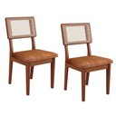 Ver imagem 2 de Conjunto Mesa de Jantar Redonda 4 Cadeiras Estofadas Encosto Tela 100% MDF Pinhão/Veronese - Dalla C