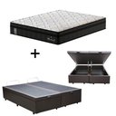 Ver imagem 1 de Cama Box C/ Baú Queen + Colchão de Molas Ensacadas Probel Madrid Pillow Euro Queen