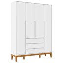 Ver imagem 1 de Guarda Roupa Infantil Nature Clean 4 Portas Branco Soft Eco Wood - Matic