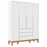 Guarda Roupa Infantil Nature Clean 4 Portas Branco Soft Eco Wood - Matic - 1