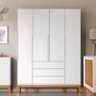 Guarda Roupa Infantil Nature Clean 4 Portas Branco Soft Eco Wood - Matic - 3