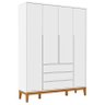 Guarda Roupa Infantil Nature Clean 4 Portas Branco Soft Eco Wood - Matic - 1