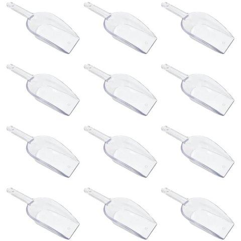 Kit 12 Pás para Gelo 23cm Bar Drink Festa Plástico Transparente Cinquetti