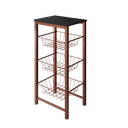 Ver imagem 1 de Fruteira de Chão Cozinha Montada Aço Cobre Tampo Preto Roma