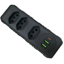 Ver imagem 1 de Adaptador 10a 3 Tomadas 2 Usb/c Max 2500w Bm-8702b Preto