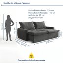 Ver imagem 3 de Sofá Cama Reclinável sem Caixa 200cm Sevilha