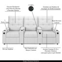 Ver mais imagens de Poltrona do Papai Reclinável Cinema 3 Lugares Manual Baú Usb Haifa F05 Facto Branco - Lyam Decor