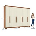 Ver imagem 2 de Guarda Roupa Casal 8 Portas 4 Gavetas Master New com Pés e Cabeceira Casal Loanda com Gavetas Jatob