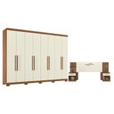 Ver imagem 1 de Guarda Roupa Casal 8 Portas 4 Gavetas Master New com Pés e Cabeceira Casal Loanda com Gavetas Jatob