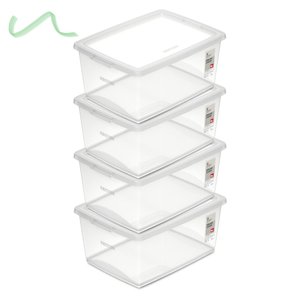 Kit 4 Caixa Organizadora 30l Ordene Design Moderno Cristal