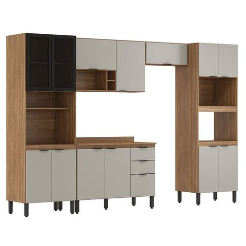Cozinha Modulada Firenze FI0001 Amêndola Touch Nude Prime TX - Demóbile