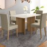 Mesa de Jantar 4 Lugares 1,36m Tampo com Vidro Napoles Carvalho Off-White - 3