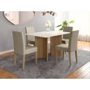 Ver imagem 4 de Mesa de Jantar 4 Lugares 1,36m Tampo com Vidro Napoles Carvalho Off-White