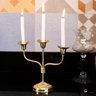 Castiçal Candelabro Dourado em Latão Suporte para 3 Velas - 6