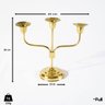 Castiçal Candelabro Dourado em Latão Suporte para 3 Velas - 4